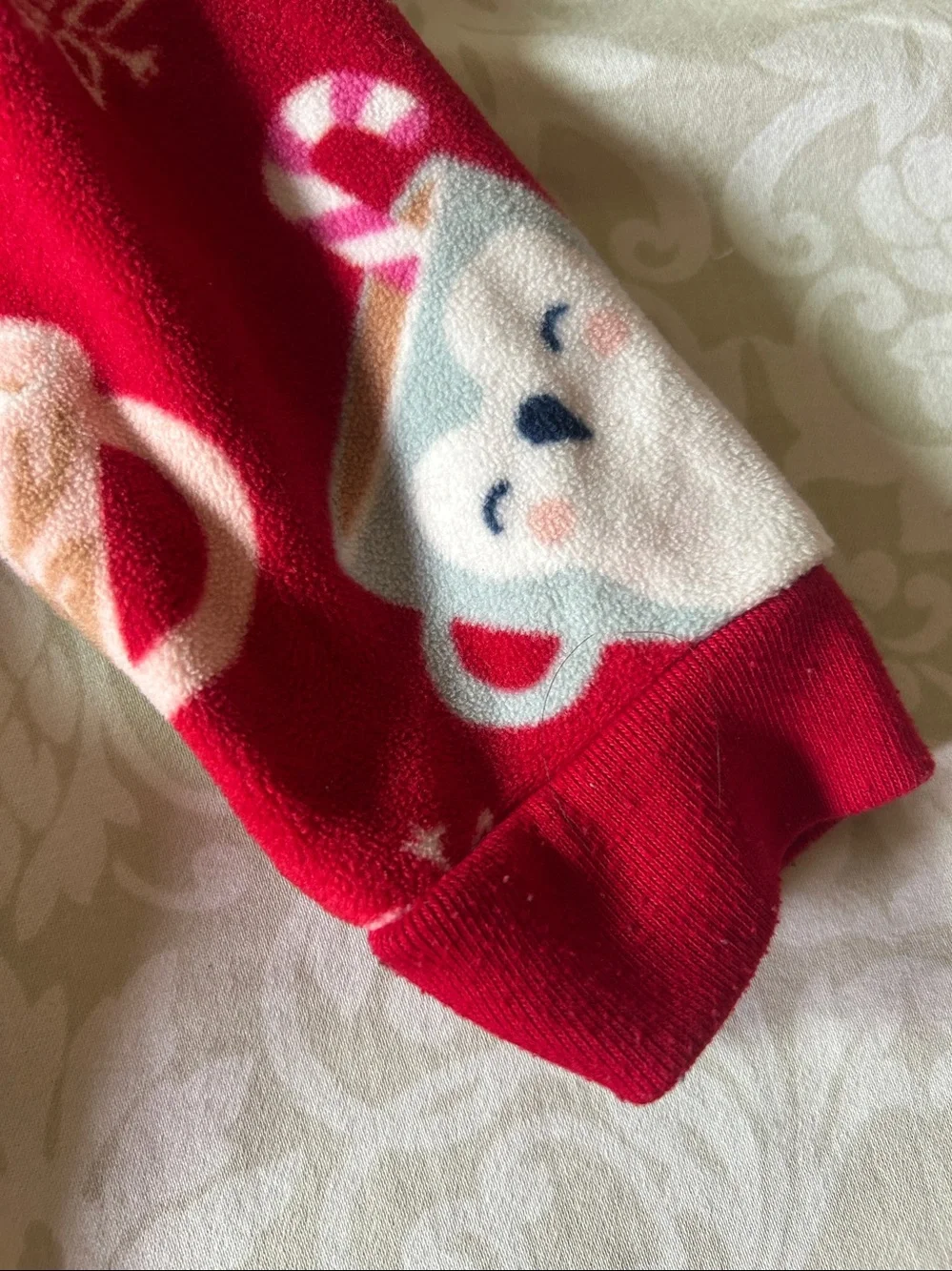 Carter's Red Holiday Fleece One-Piece Footed Pajamas with Mug & Bear Print